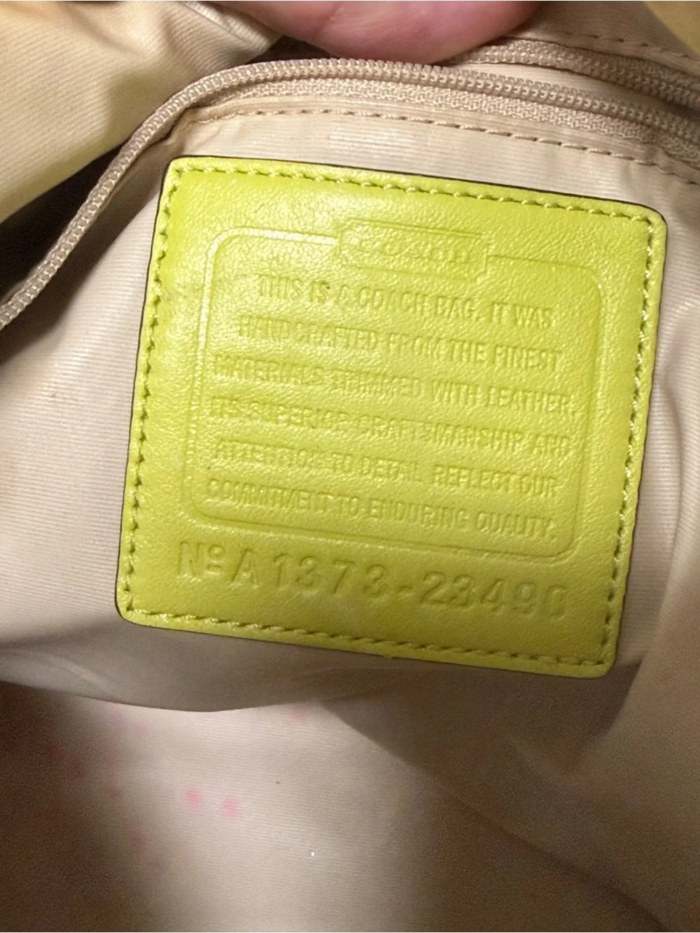Coach Striped Canvas Shoulder Bag in Orange, Pink and Tan